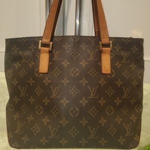 Authentic Louis Vuitton Monogram Cabas Piano Shoulder Bag Handbag